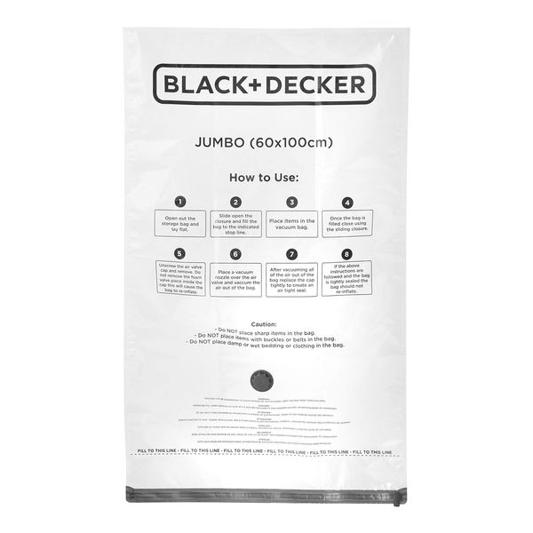 BLACK+DECKER Vacuum Storage Bags, White, Jumbo,63449