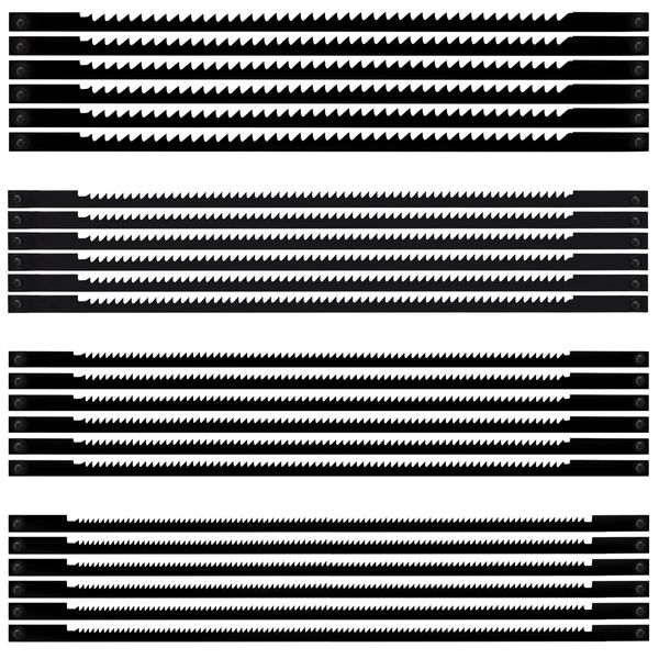 Scroll Saw Blade Carbon Steel 10/14/18/24 Teeth Pinned Scroll Saw Blade with Cross Pin for Sawing Wood Soft Metals Plastic 127mm 24 Pieces