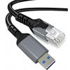 USB LAN Adapter Cable, 2M Wired LAN Adapter, USB A to RJ45, Gigabit Ethernet Cable, Direct Connect, Smartphone, Compatible PC, MacBook, Windows, Android, Notebook