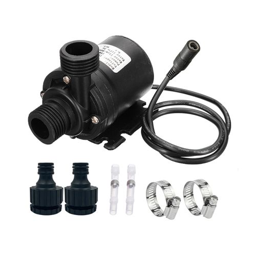 800L/H 5m DC 12V Brushless Water Pump Brushless Motor Water Circulation Water Pump 1/2" Male Thread Submersibles Water Pumps Set with Female Plug 5.5x2.5mm