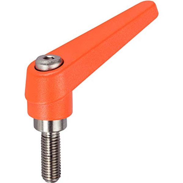 HALDER 24390.0441 Adjustable Clamping levers, Orange, d1=22 mm / d2=M10 / l1=20 mm