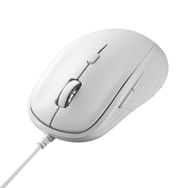 Buffalo BSMBU315WH USB Mouse, Wired 5 Buttons, Back/Forward Buttons, DPI Switch, BlueLED, White