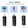 USB Micro SD Card Adapter, Seminer 5-in-1 USB C/Micro/USB 2.0 Portable Memory Reader USB OTG Adapter for Micro SDXC Micro SD Micro SDHC Card Compatible for MacBook Computer Android Phone