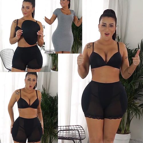 Butt Lifting Panties, Butt Lifting Pads, Shaping Underwear, Girdle, Pants, Corrective Underwear, Women's, Coming-of-Age Ceremony, Wedding, 6 Sizes, black (black 19-3911tcx)