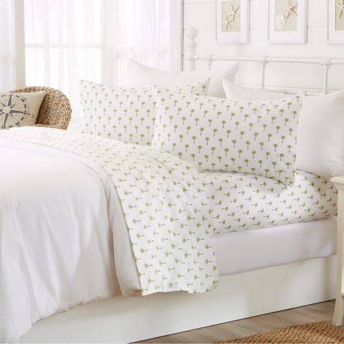 3-Piece Twin Coastal Microfiber Sheet Set | Nautical-Printed, Ultra-Soft Sheets | Wrinkle & Fade Resistant Beach-Themed Prints & Patterns Bedding Sheets & Pillowcases. (Twin, Palm Tree)
