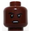 Lego Star Wars Reddish Brown Head Snowtrooper Scowl Open Mouth