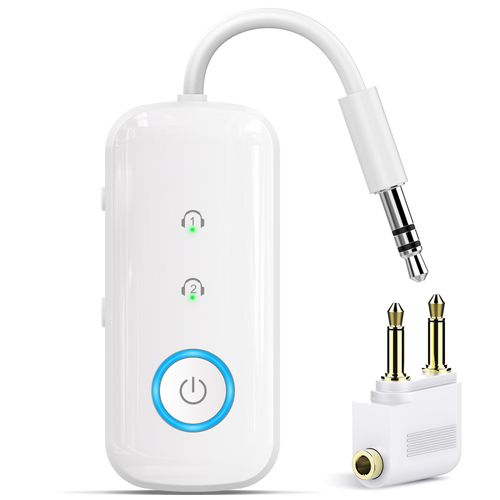 Premium Pro Bluetooth 5.4 Transmitter Receiver,Airplane Audio Adapter,Wireless Transmitter for TV/Travel Flight,Airline,Gym.Supports to 2 AirPods/Headphones,Bluetooth Receiver for Car/Home Stereo