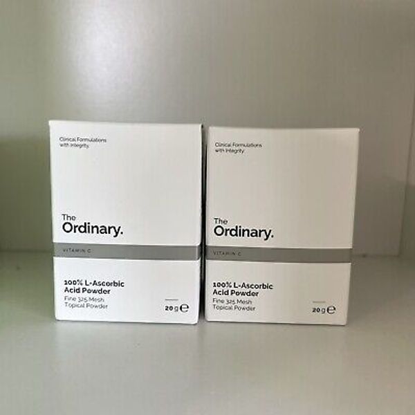 2 x The Ordinary 100% L-Ascorbic Acid Powder 20G each NIB