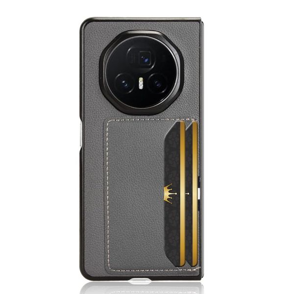 COQUE Suitable for Honor Magic V3 Phone case, Honor Magic V3 Lychee Pattern Card Slot Phone case-Gray