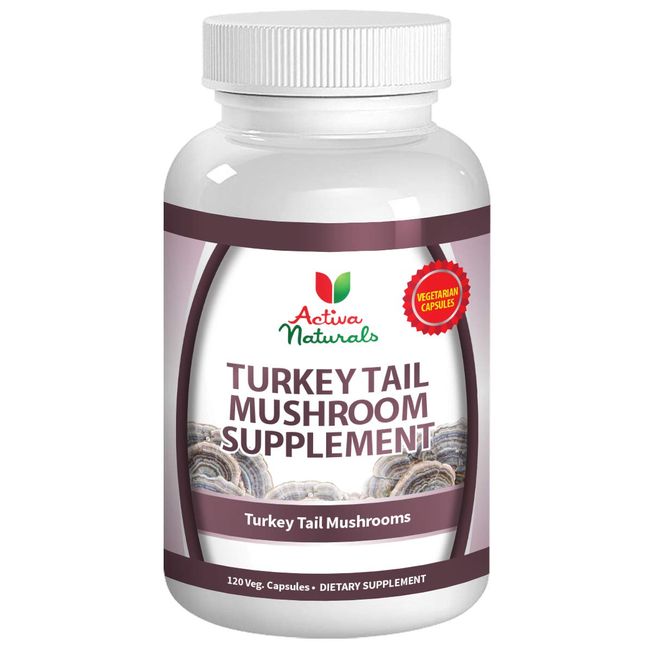 Turkey Tail Mushroom Supplement - 120 Veg. Capsules with Coriolus Versicolor Mushrooms