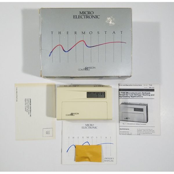 Vintage Micro Electronic Johnson Controls T100 5 Day Programmable Thermostat