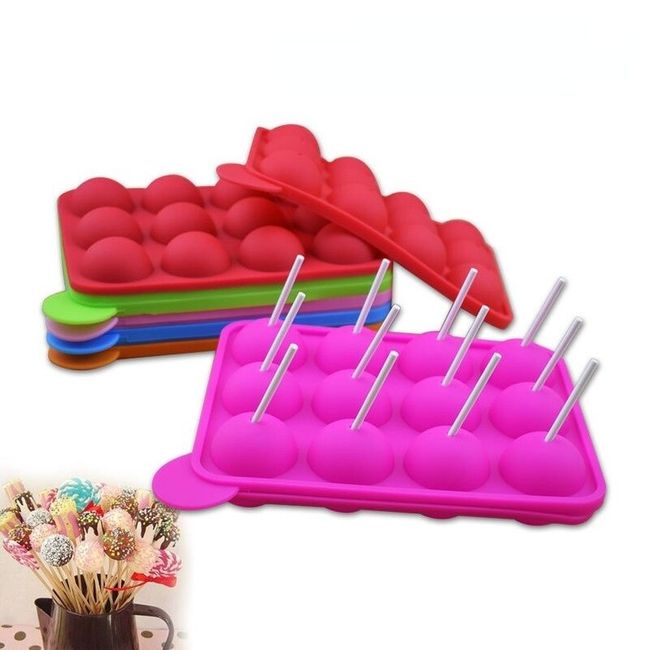 Flower Shape Silicone Round Lollipop Candy Molds Chocolate Cake