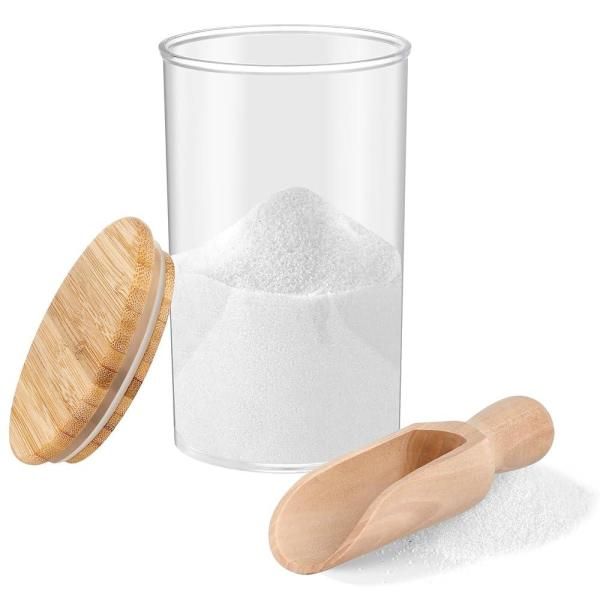 DOSTATNI Bath Acrylic Bath Salt Bottle with Wooden Scoop Flour Container with Lid, Airtight Essom Bath, Bathroom Kitchen