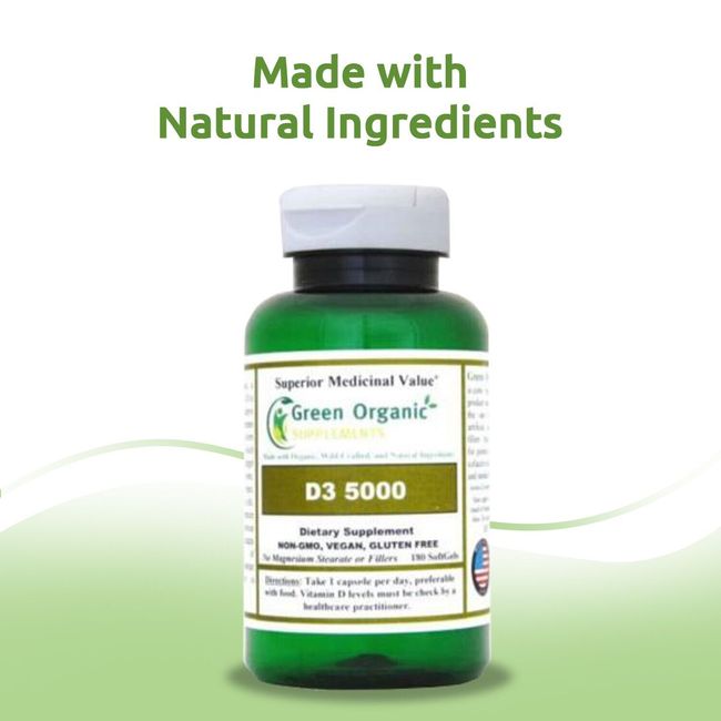 Green Organic SupplementsVitamin D3 5000 Softgels