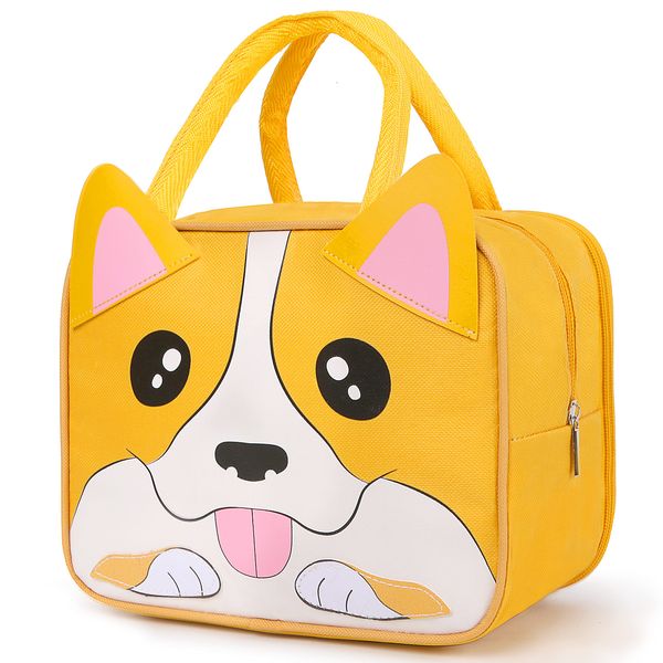 Insulated Lunch Box Bag for Kids, Reusable Durable Lightweight Lunch Bag for Girls Boys, Keep Food Cold/Warm, Corgi Dog