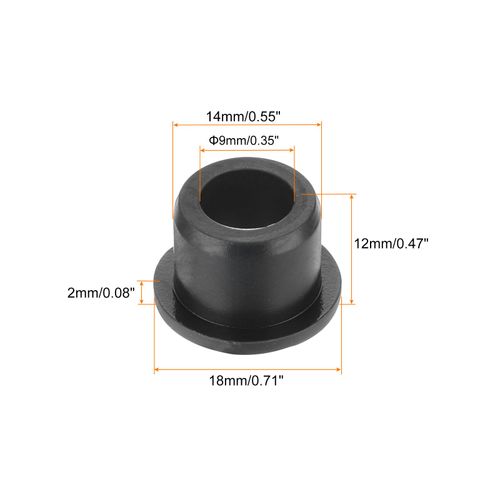 MECCANIXITY 10Pcs T Shape Rubber Grommet Mount Dia 14mm ID 9mm H 12mm Black Seal Protection Cable Grommets Flexible for Cable Pipe