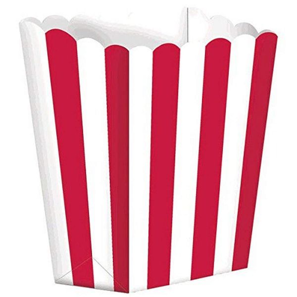 Amscan Candy Buffet Popcorn 5 Treat Boxes, Apple Red
