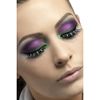 Smiffys Eyelashes Diamante with Glue (Black/ Green)