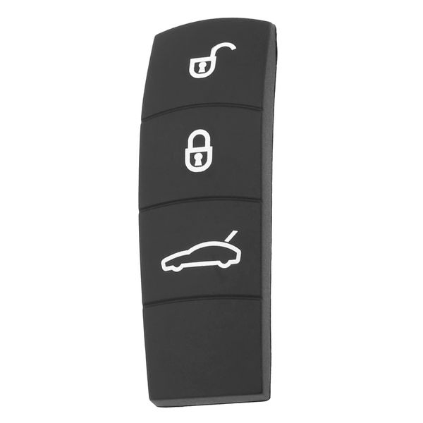EMSea Car 3-Button Remote Key Rubber Pad Compatible with Auto Remote Key Fob Button Pad Replacement Key Case Shell Cover Protector Black