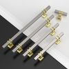 Coinkoly 10 Pack Gold and Brushed Satin Nickel Cabinet Knobs - Single Hole Drawer Knobs for Kitchen Cupboard - UK0012