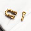 HomeSoGood 2Pcs 0.59inch Solid Brass Carabiner D Bow Staples Shackle Fob Key Ring Keychain Hook Screw Joint Connector Buckles