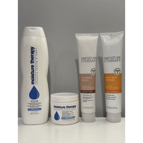 (4) Avon Moisture Therapy Intensive Lot Healing & Repair, Calming Relief & Daily