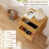 Mid Century Modern 2 Drawers Nightstand In Natural Sofa Side Table End Table
