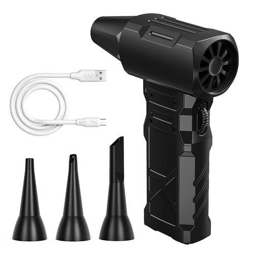 Compressed Air Duster-100000RPM Electric Air Duster for PC&Keyboard Cleaning，4-Speed Cordless Turbo Fan Rechargeable Reusable Compressed Air Blaster for Car, Air Bed, Outdoors, Home.X3