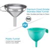 Stainless Steel Funnel Set With Strainer And Cleaning Brush Kitchen Essential