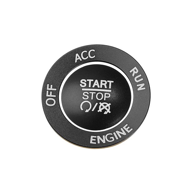 X AUTOHAUX Car Engine Start Stop Push Start Button Cover Trim Sticker Kit Black