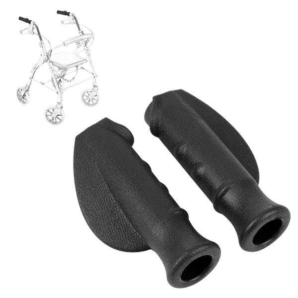 2pcs Rollator Hand Grips, Universal Rollator Handle Covers Anti-Slip Comfort Cushion Walker Grip Pads Crutch Hand Grip Replacements for Rolling Walker