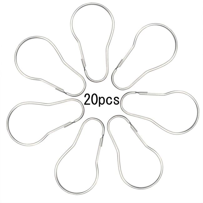 KaiYi 20pcs Shower Curtain Rings Rings Hooks Curtain Hooks Sliding Rings Solid Fixed Metal