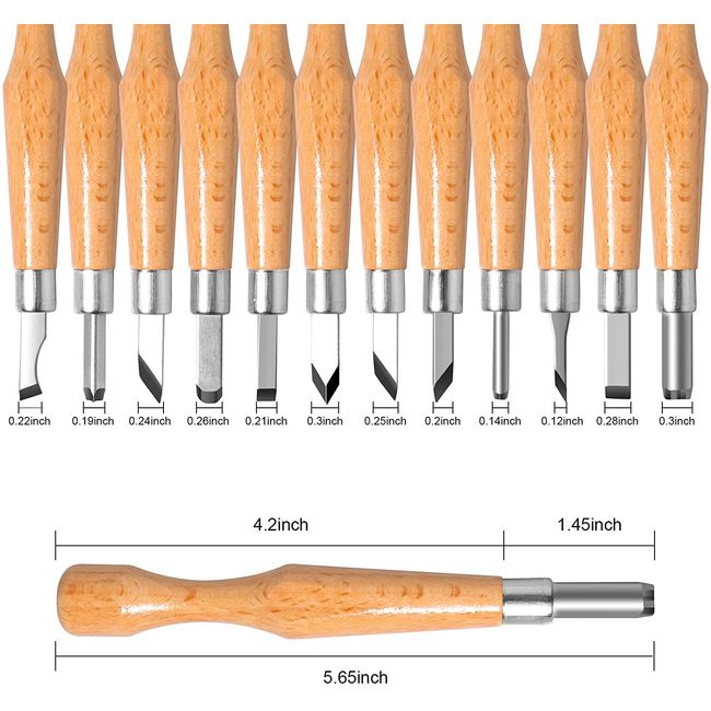 8 Pcs and 6 Pcs Woodpecker Dry Hand Wood Carving Tools, Professional  Woodworking Graver Chisel Kit Gouges Tools