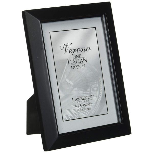 Lawrence Frames Estero Collection, Black Wood 4 by 6 Picture Frame