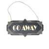 Sign - BLACK - Go Away - Art Deco 8x4