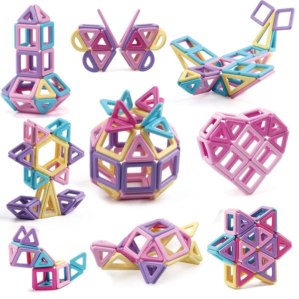 AMYCOOL Magnetic Blocks, 45 Pieces, Magnetic Toys, Girls, Toys, Refill Pack, Magnetic Parts, Sold Separately, Additional Trial Pack, Educational Toy, Cute, 3D Puzzle, Kids, Boys, Elementary School Students, Grandchildren, Model DIY, Building Blocks, Nurse