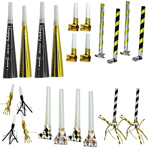 4E's Novelty NYE Noisemakers 50 Pack Bulk New Years Eve Party Supplies 2024 Party Favors for Adults & Kids Party Blowouts Whistles NYE Decorations