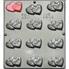"Be Mine" on Double Heart Bite Size Chocolate Candy Mold Valentines Day 3036