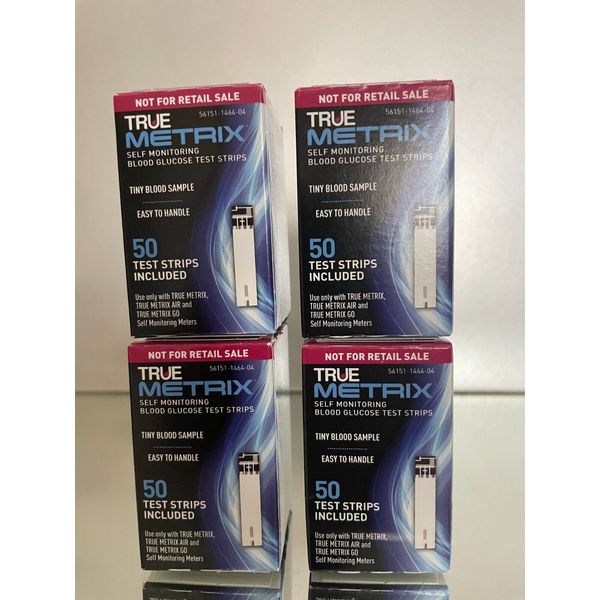 True Metrix Blood Glucose Test Strips 200 CT (4 BOXES) EXP 07/2025. FREE SHIP