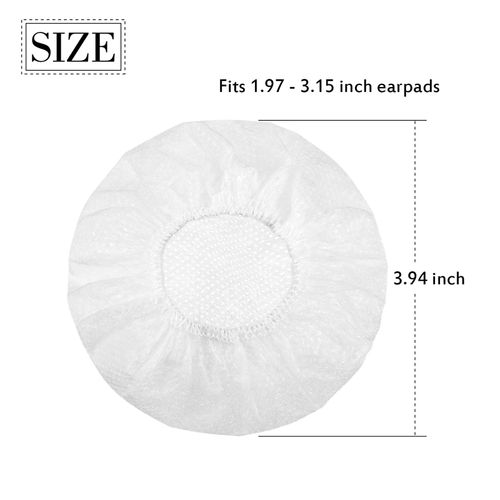 BBTO 200 Pieces Disposable Headphone Ear Cover Non-Woven Sanitary Earpad Covers for Most On Ear Headphones(S, 6.5 cm/ 2.5 Inch,White)