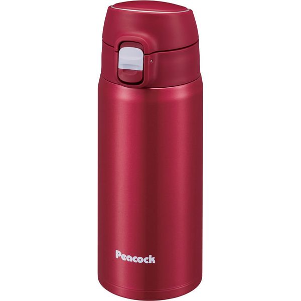 Peacock AMY-40 RCA Water Bottle, Stainless Steel Bottle, One-Touch Type, Cardinal Red, 13.5 fl oz (400 ml)