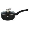 Blaumann 8 Pcs Cookware Pots Pans Set with Soft Touch Handles & Kitchen Tool Set (Matt Black)