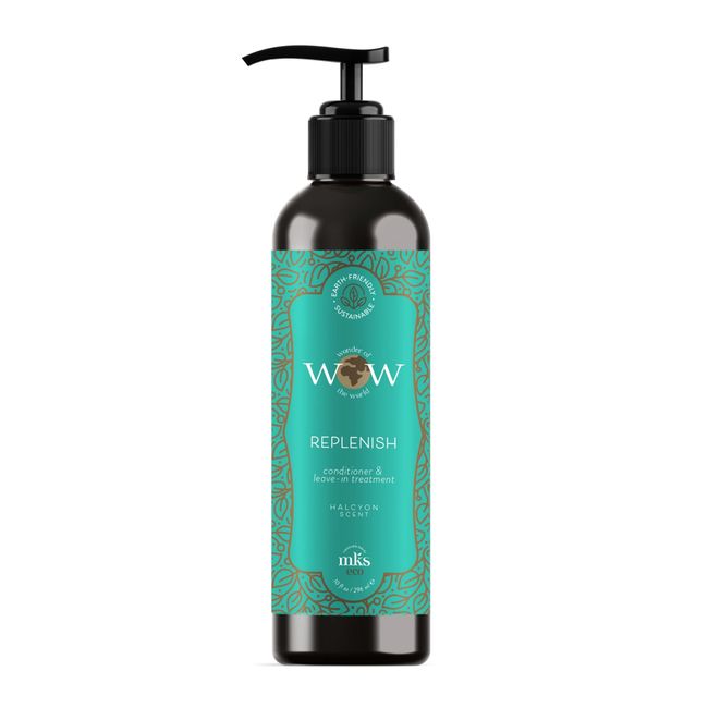 MKS eco WOW Replenish Conditioner & Leave-In Treatment, Halcyon Scent - 10 fl oz - Free From Silicones, Sulfate Cleansers, Parabens, Gluten, Mineral Oil & Petrolatum - Vegan, Cruelty Free