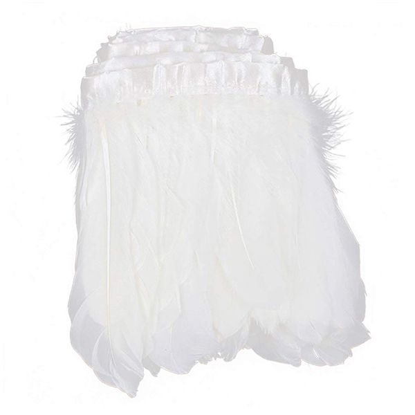 AWAYTR® Duck Goose Feather Trim Fringe 2 Yards (White)