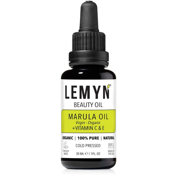 Lemyn Organics Virgin Marula Face Oil | Supercharged with Vitamin C & E | Freshly Made | Intense Hydration & Radiance Boost | Anti-Aging Skin Care and Face Moisturizer | Organic – Vegan – Cruelty-Free