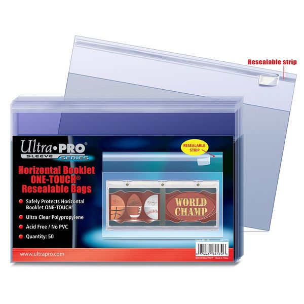 Ultra Pro One-Touch Horizontal Booklet Card Resealable Bag44; 50 Count