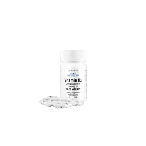 Nivagen Pharmaceuticals Inc Vitamin D3 50,000 IU Capsule (100)