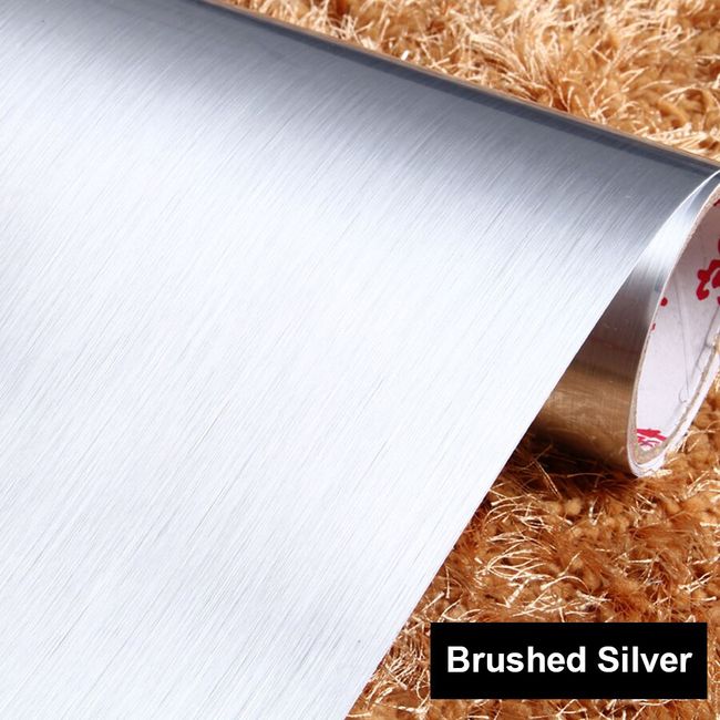 Brushed Gold Sticker Mirror Aluminum Foil Film Silver Self-Adhesive  Wallpaper