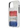 iPhone 15 French Flag Vintage Postcard Style with Eiffel tower Case