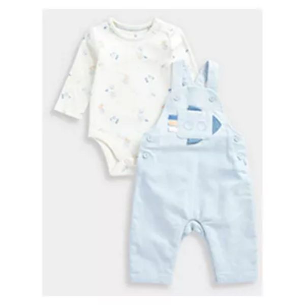 Mothercare my first big adventure cord dungaree and long sleeve bodysuit